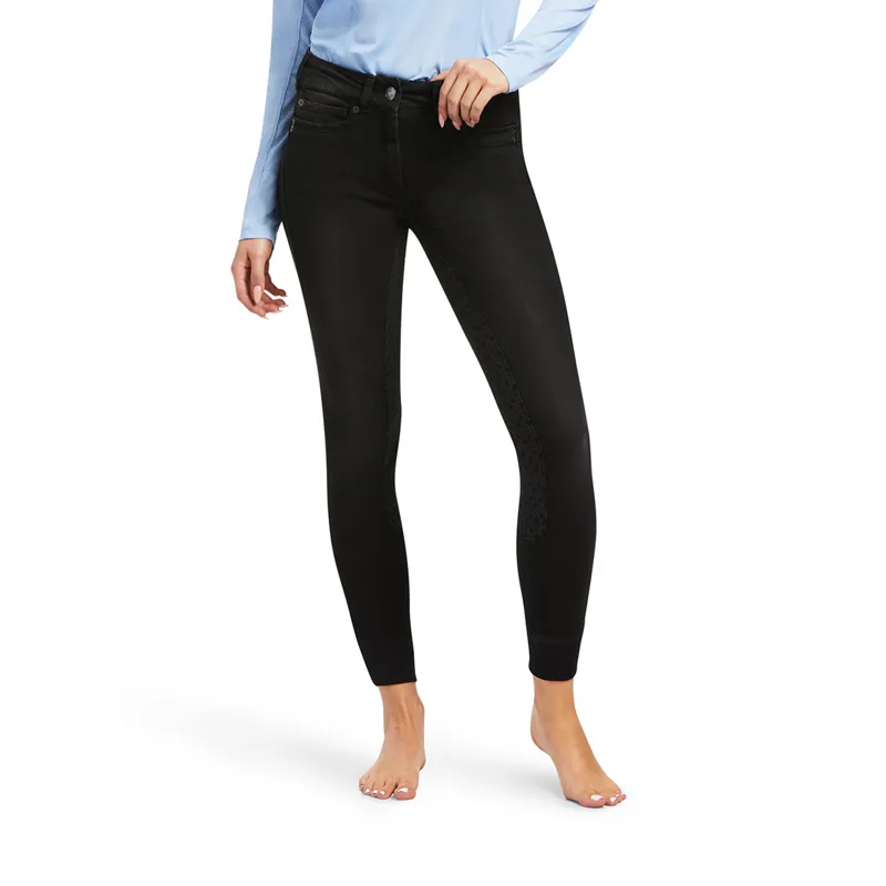 Ariat Halo Denim Full Seat Breeches Ladies in Black Rinse